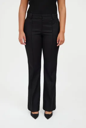 Black Pleated Flared Dress Pant