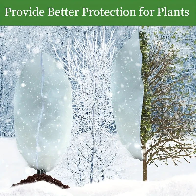 1pc Plant Frost Cover with Zipper and Drawstring Frost Protection