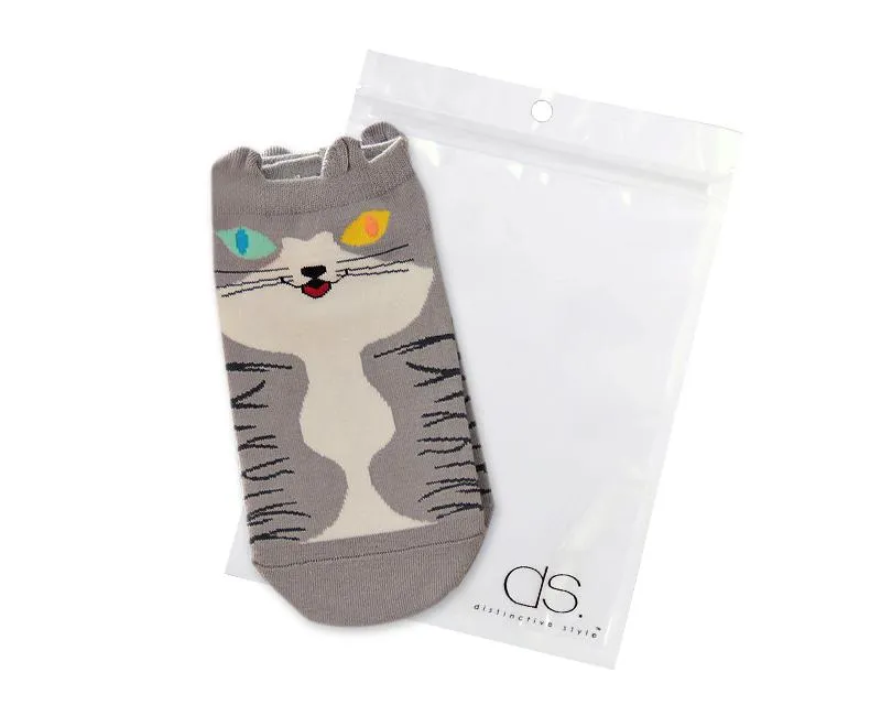 4 Pairs Animal Cat Soft Cartoon Ankle Socks Set