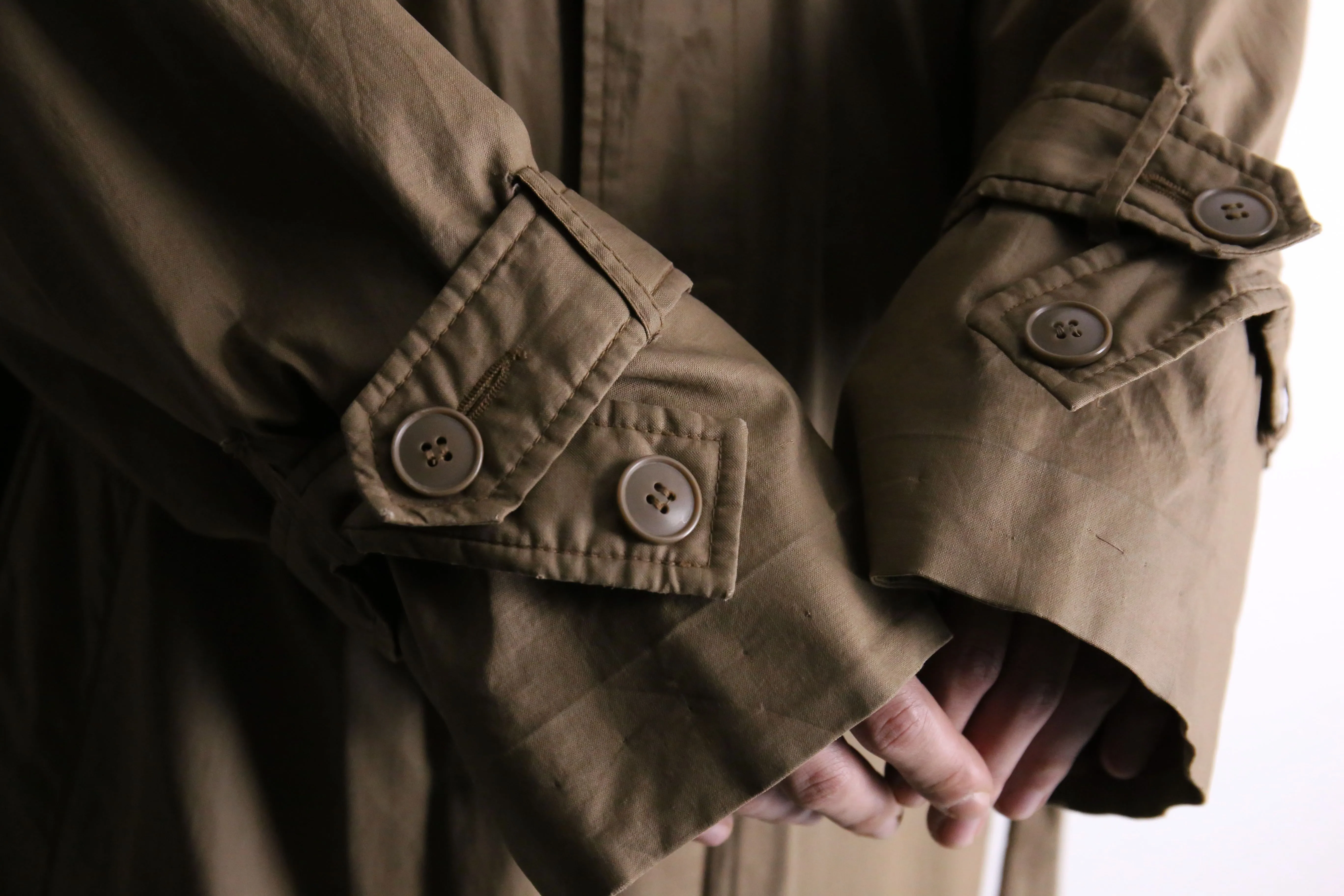 70’s “Yves Saint Laurent” brown cotton trench coat