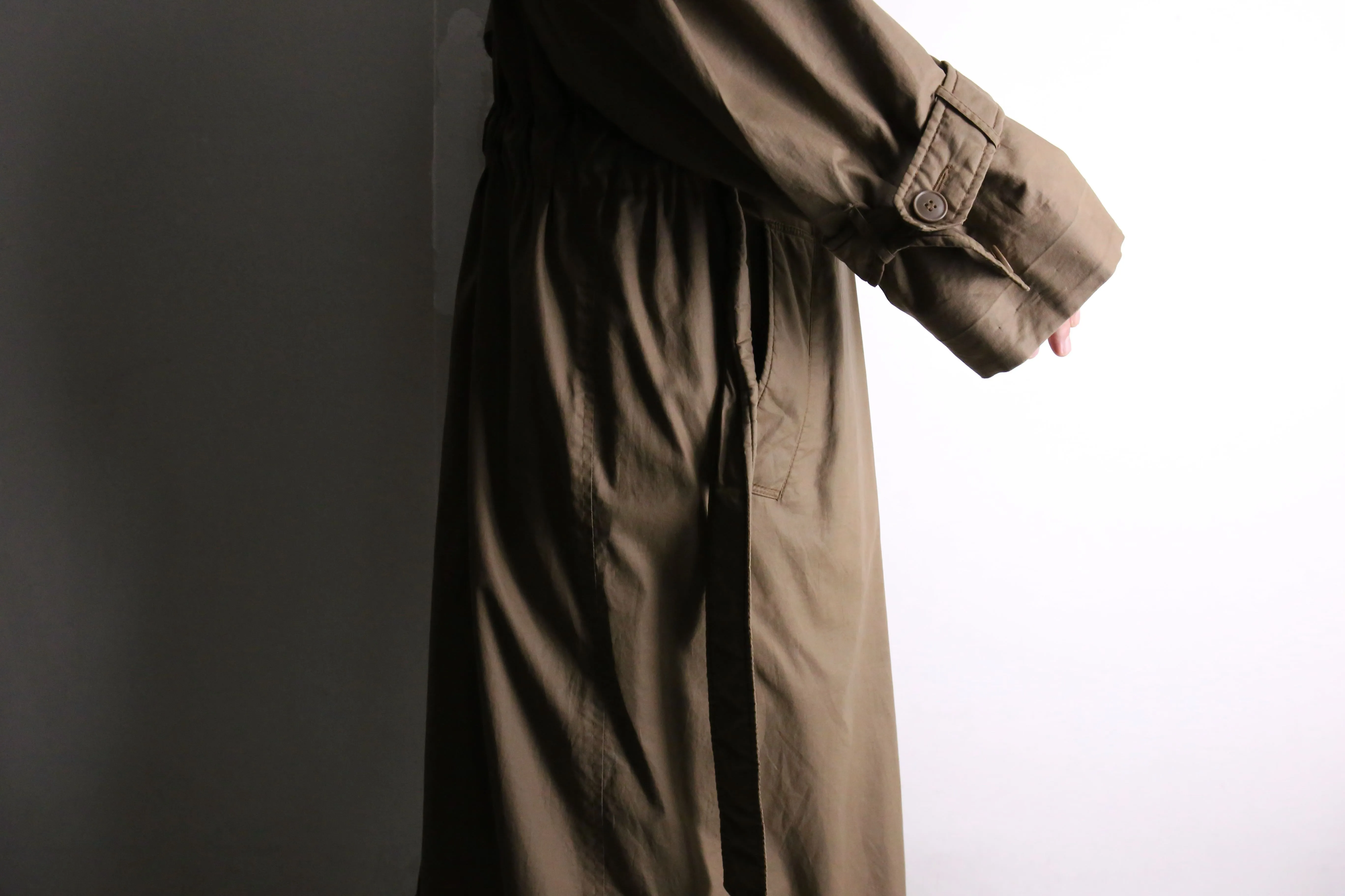 70’s “Yves Saint Laurent” brown cotton trench coat