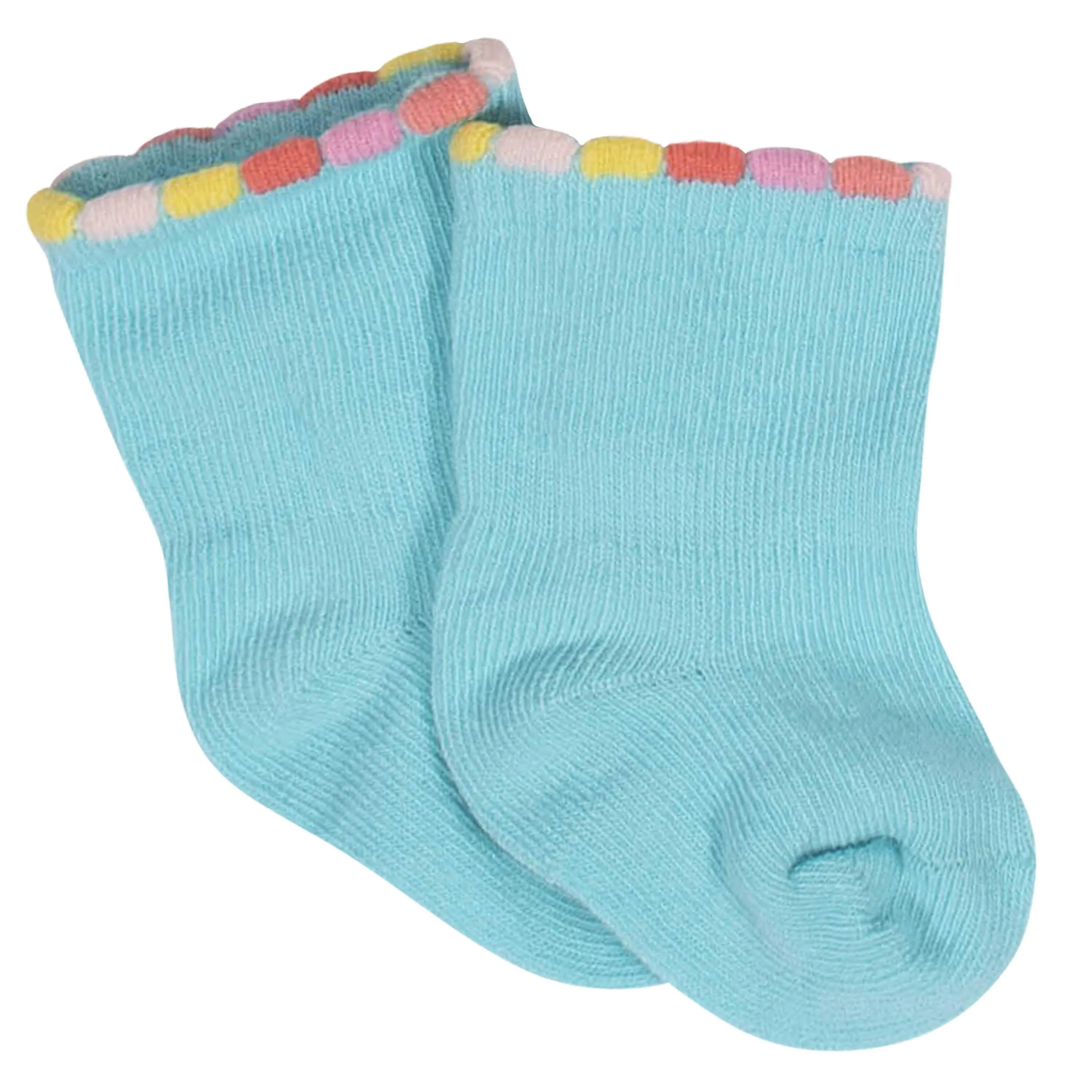 8-Pack Baby Girls' Unicorn Wiggle-Proof® Jersey Crew Socks