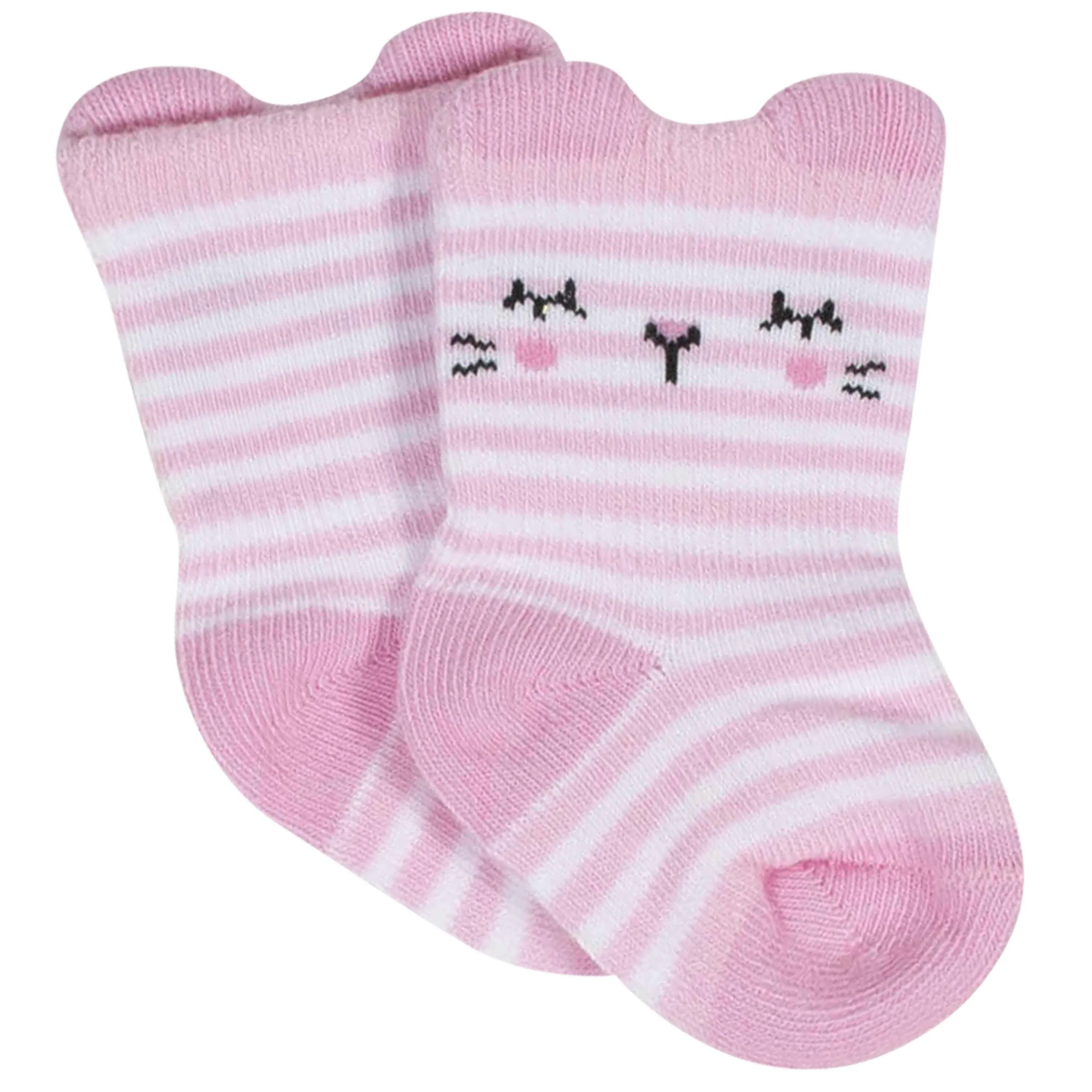 8-Pack Baby Girls' Unicorn Wiggle-Proof® Jersey Crew Socks