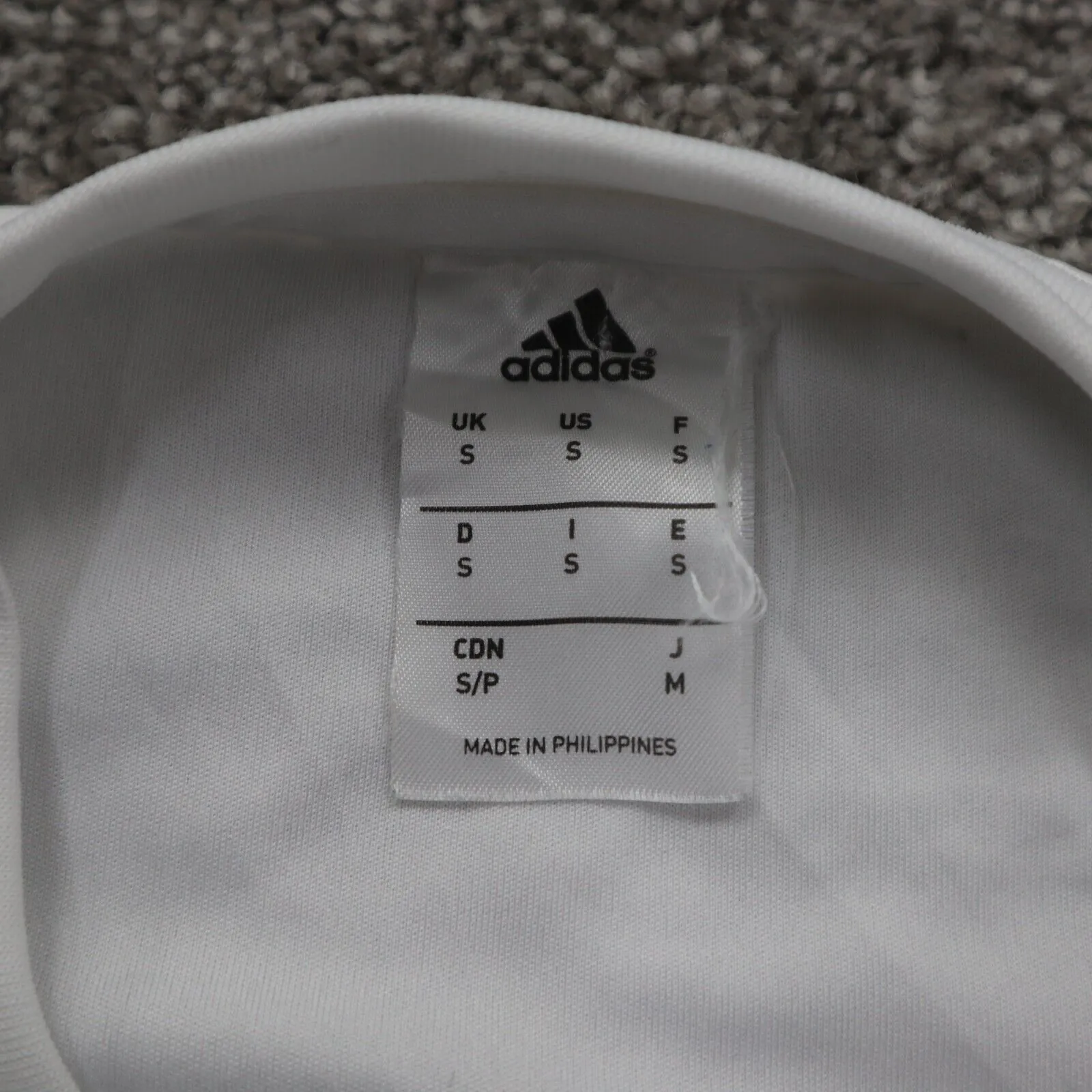 adidas Men T Shirt Top Climalite Short Sleeve V Neck Logo Solid White Size Small