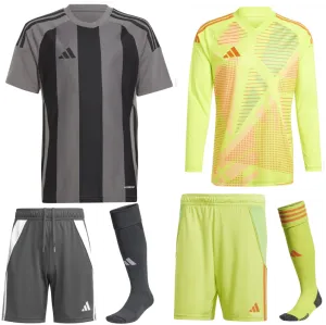 ADIDAS STRIPED 24 PREMIUM KIT BUNDLE GREY BLACK