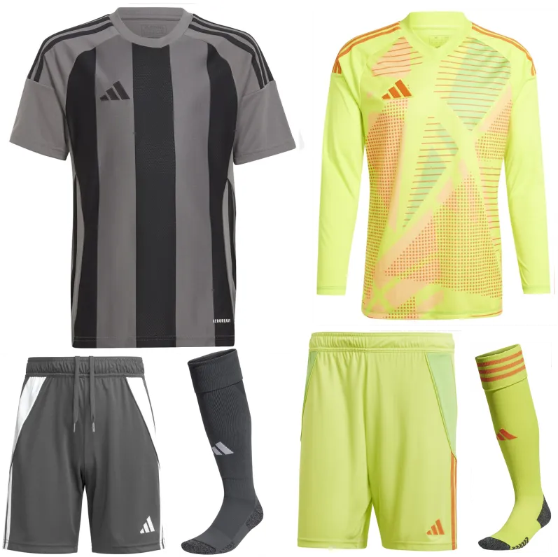 ADIDAS STRIPED 24 PREMIUM KIT BUNDLE GREY BLACK