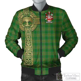 Aldworth Irish Clan Tartan Bomber Jacket with Coat of Arms Celtic Tree of Life Style