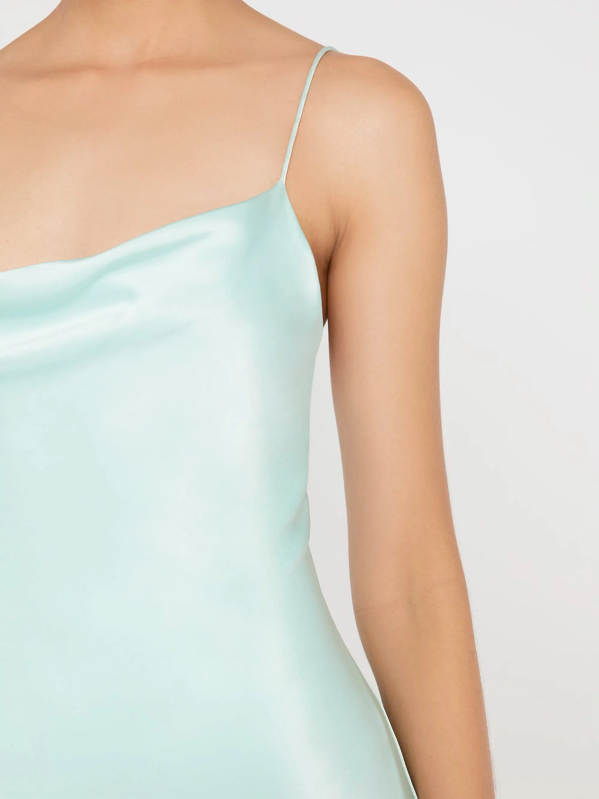 Alice   Olivia - Harmony Drape Slip Midi Dress w Slit in Mint