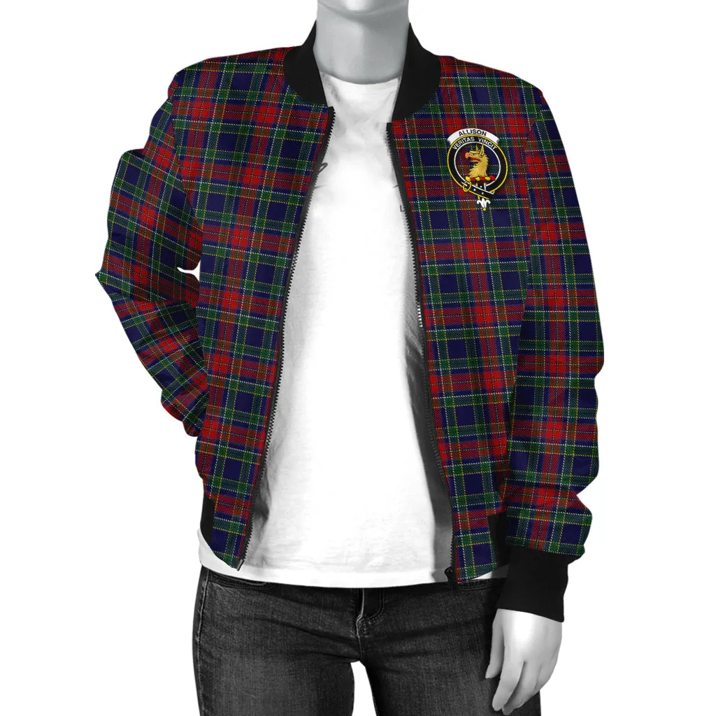 Allison Red Tartan Bomber Jacket with Family Crest