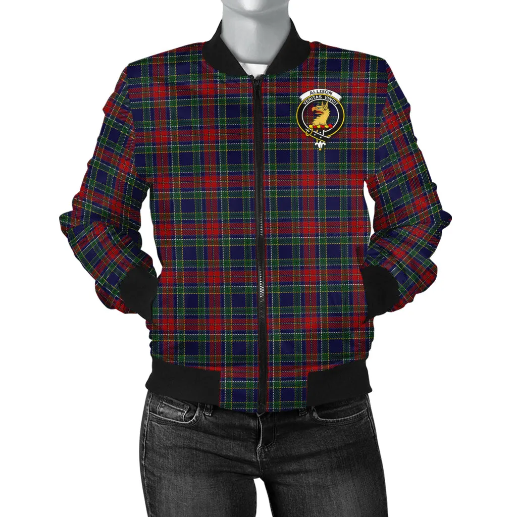 Allison Red Tartan Bomber Jacket with Family Crest