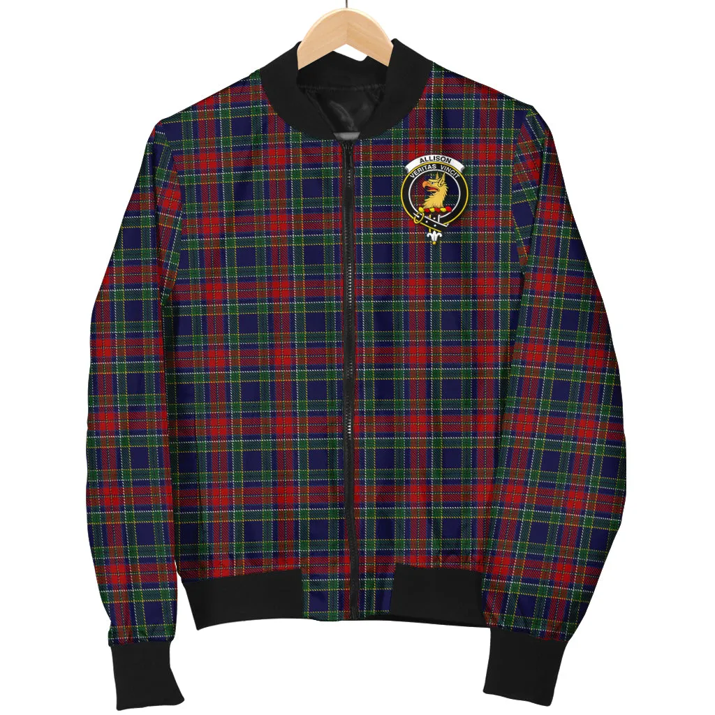 Allison Red Tartan Bomber Jacket with Family Crest