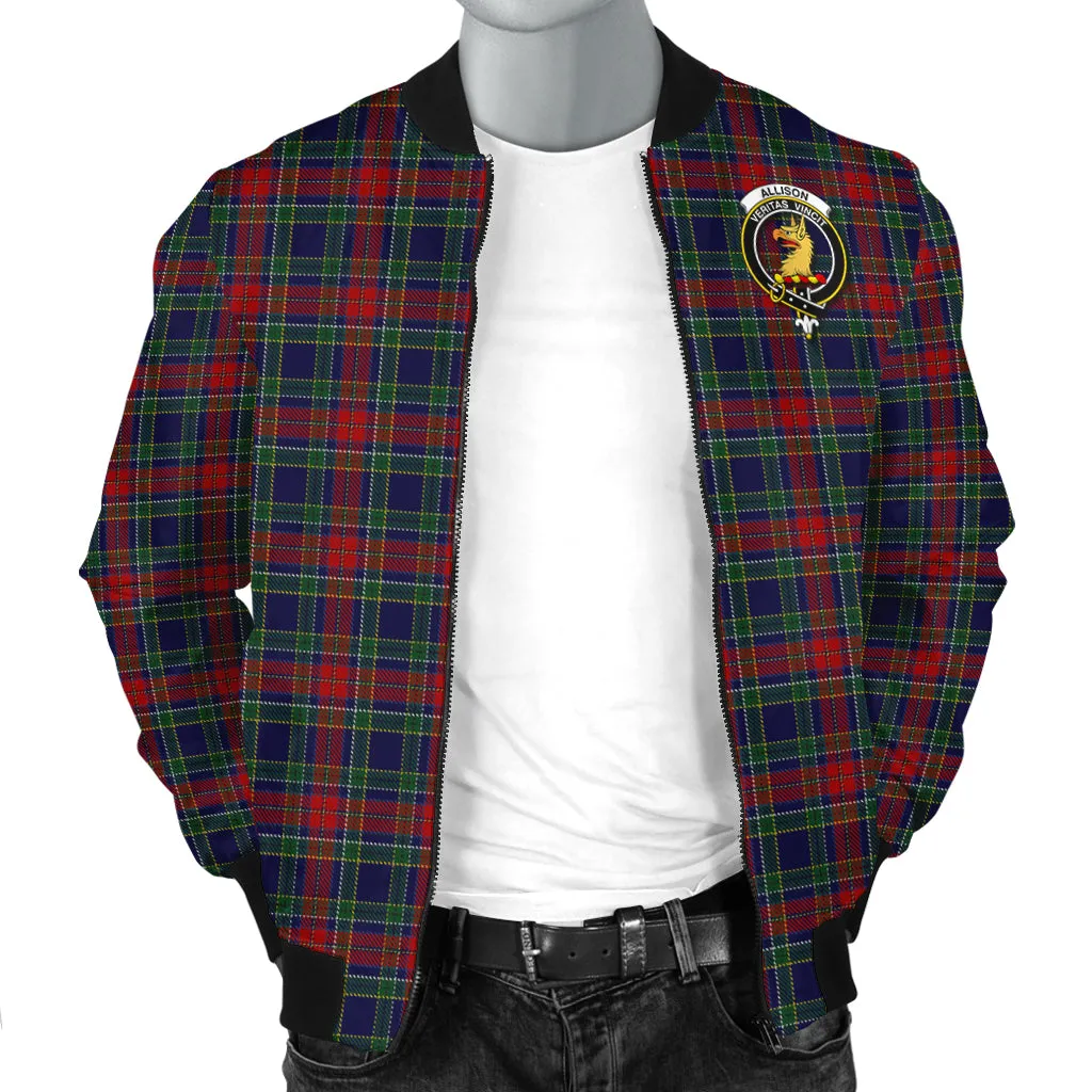 Allison Red Tartan Bomber Jacket with Family Crest