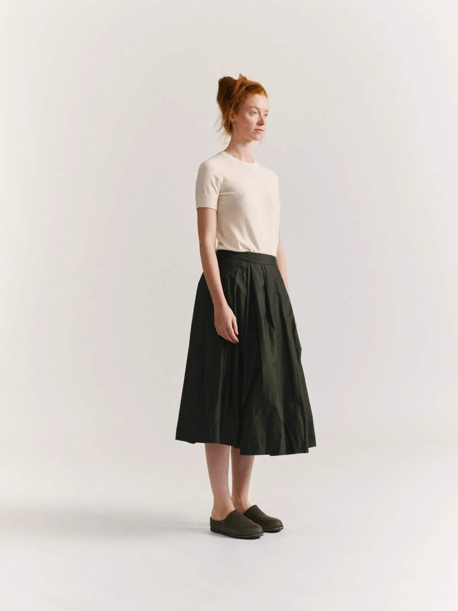 ANARCHIC  SKIRT - LACQED - DARK KHAKI