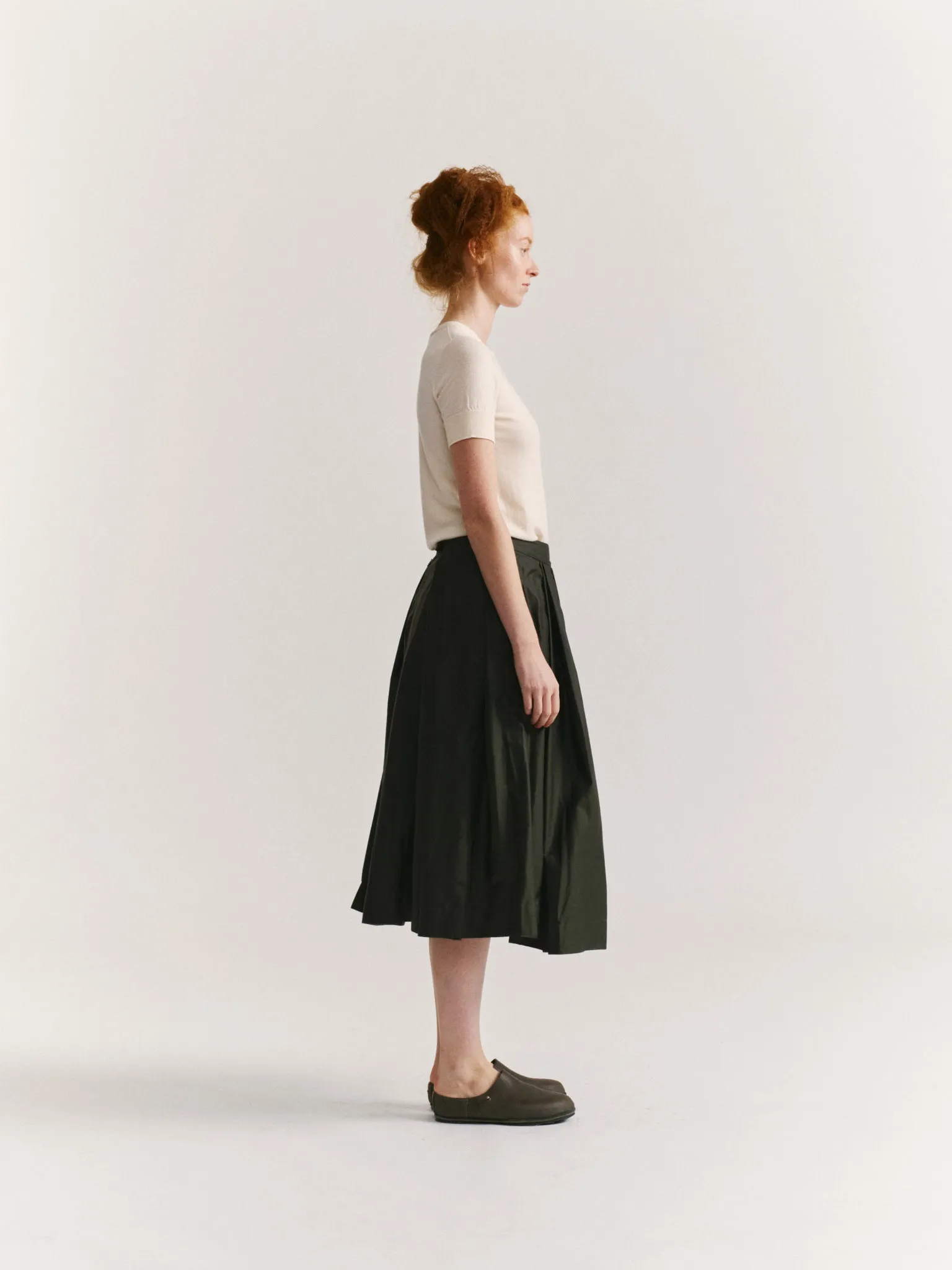 ANARCHIC  SKIRT - LACQED - DARK KHAKI