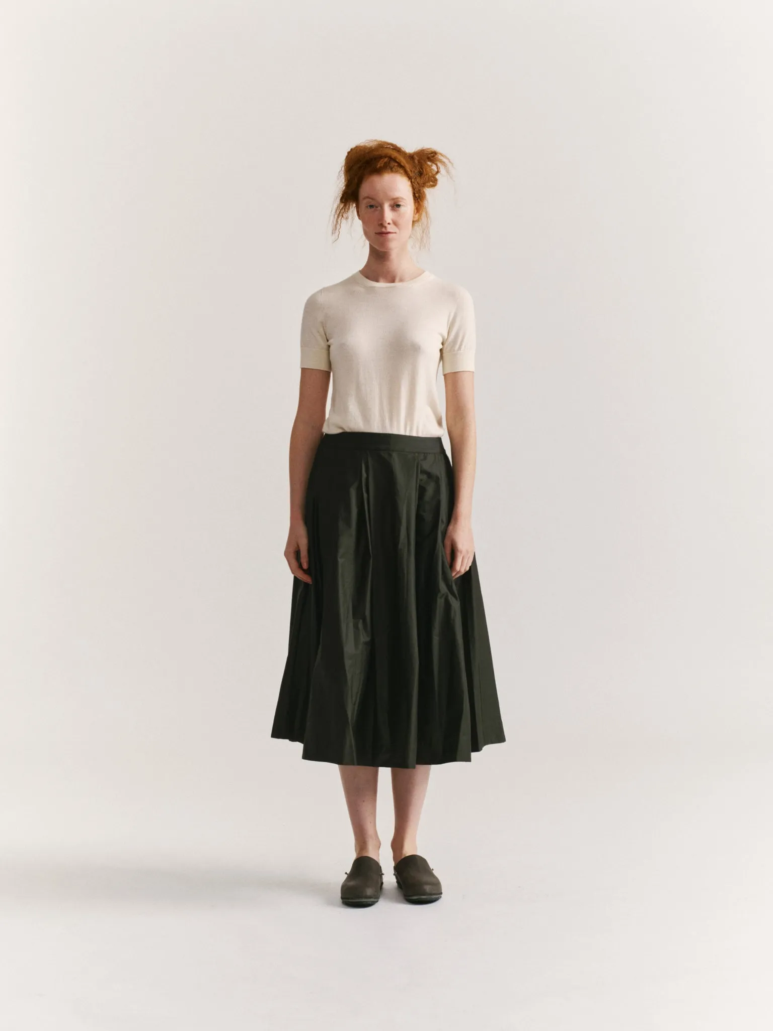 ANARCHIC  SKIRT - LACQED - DARK KHAKI