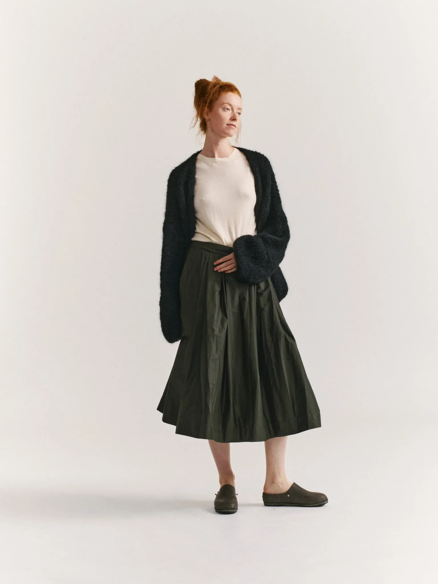 ANARCHIC  SKIRT - LACQED - DARK KHAKI