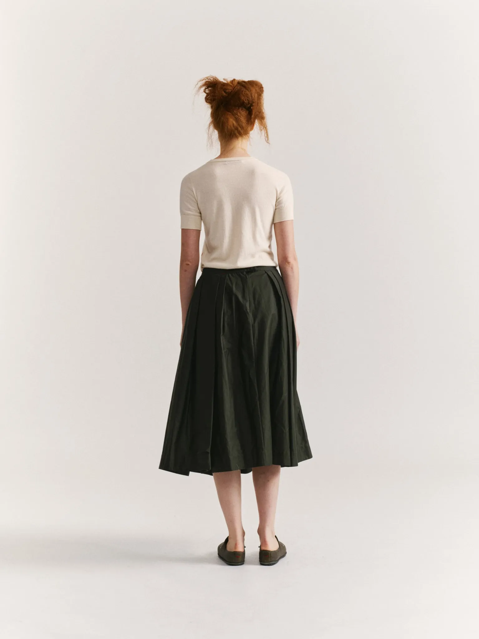 ANARCHIC  SKIRT - LACQED - DARK KHAKI