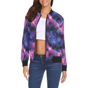 Animal Ancestors 1 Blue and Pink Bomber Jacket for Women