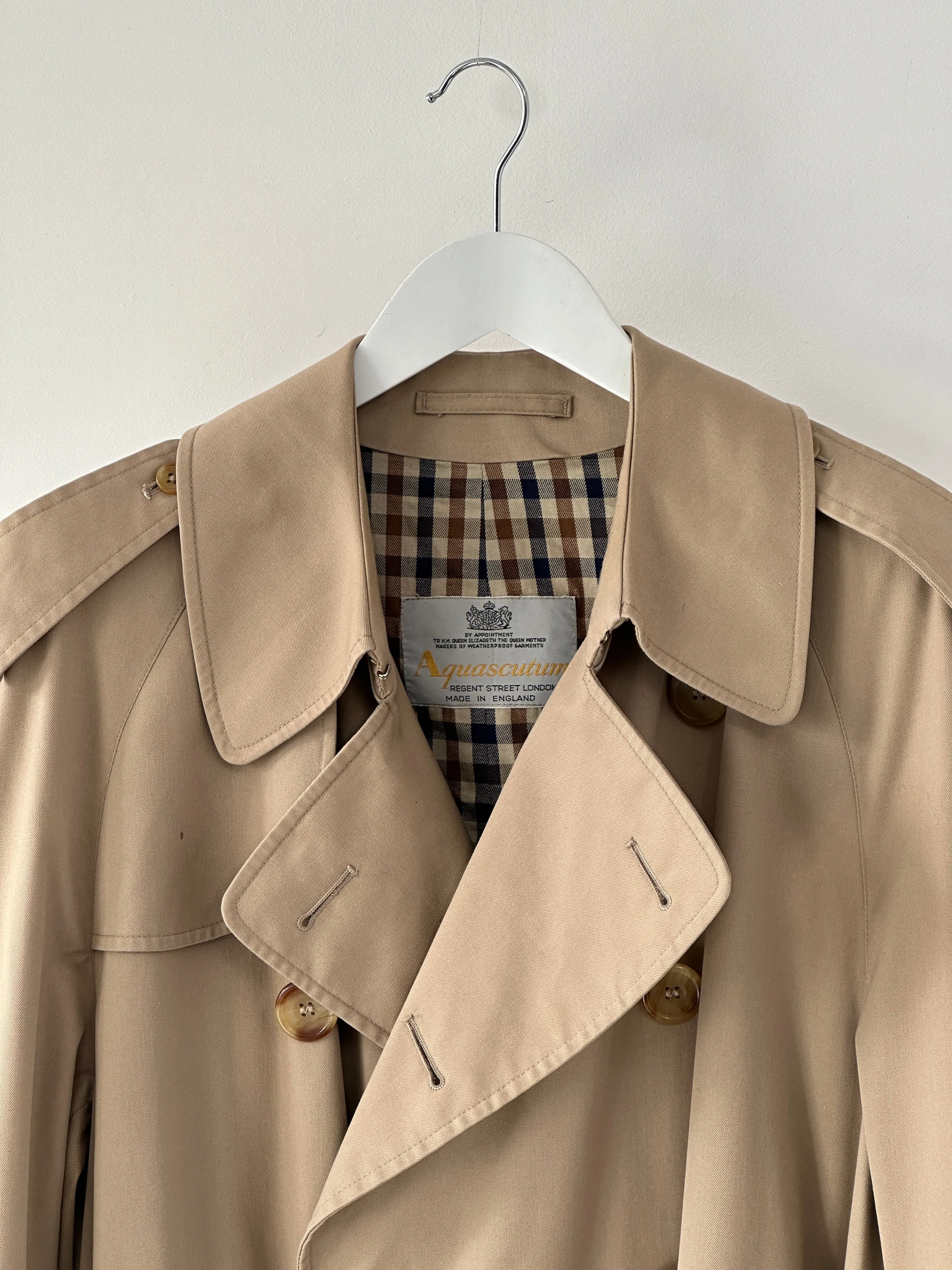 Aquascutum Cotton Double Breasted Belted Trench Coat - XL