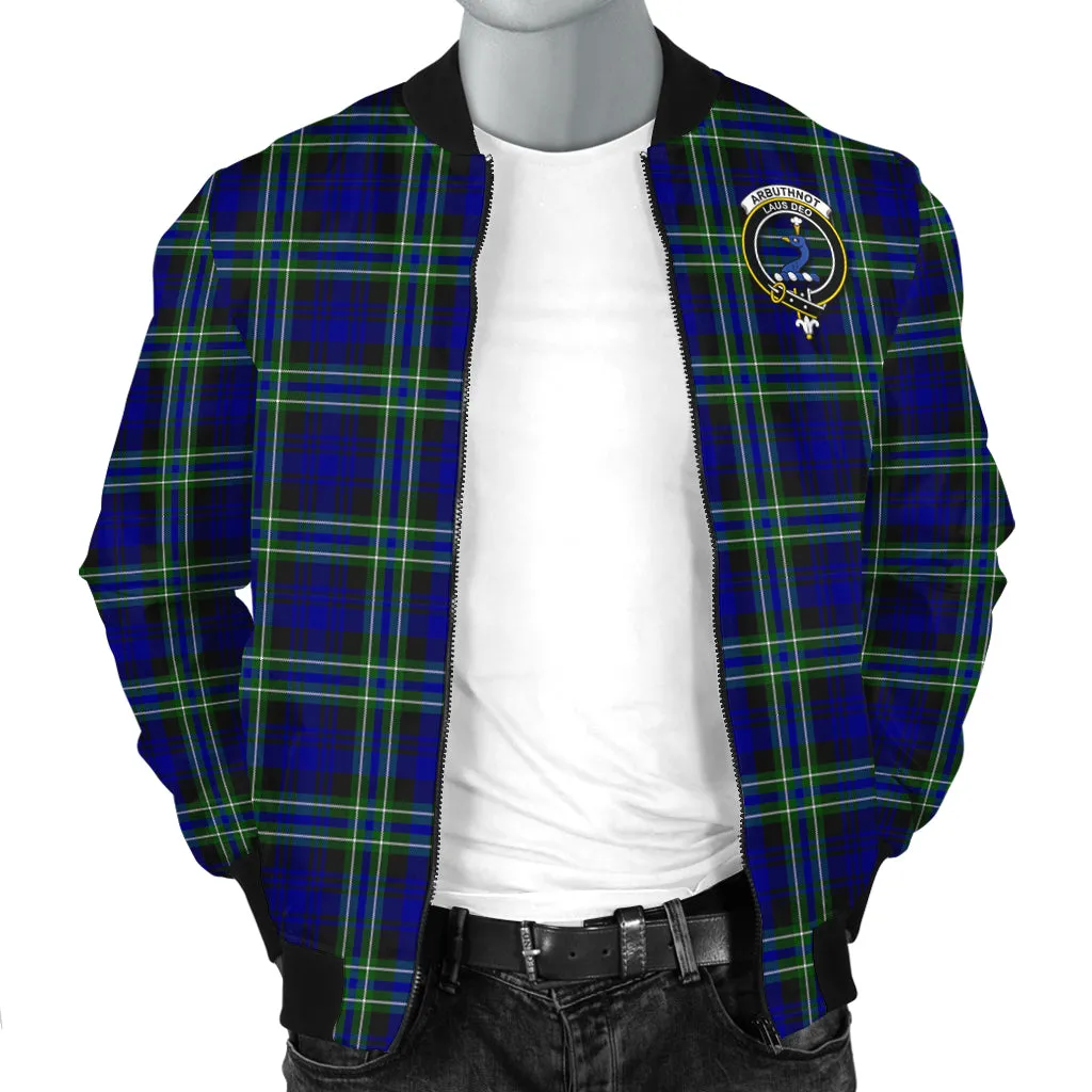 Arbuthnot Modern Tartan Bomber Jacket with Family Crest