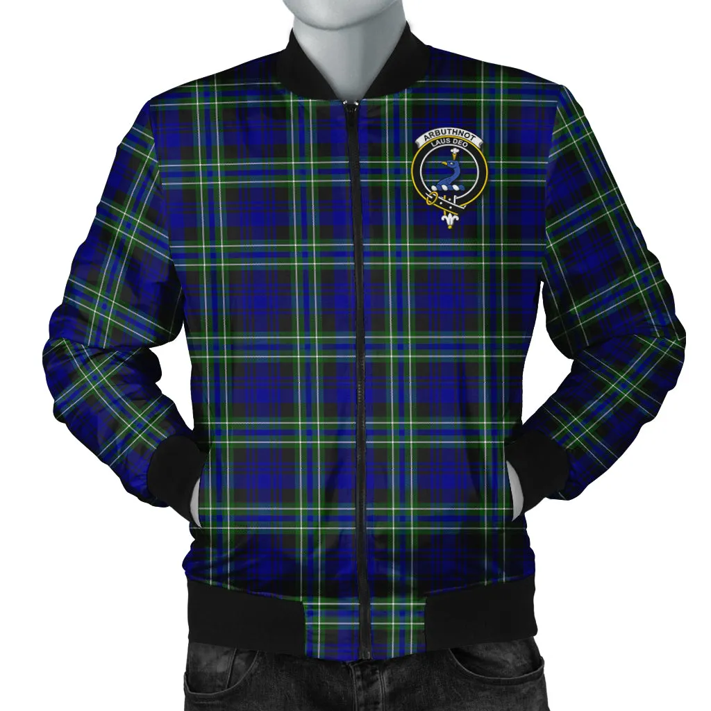 Arbuthnot Modern Tartan Bomber Jacket with Family Crest