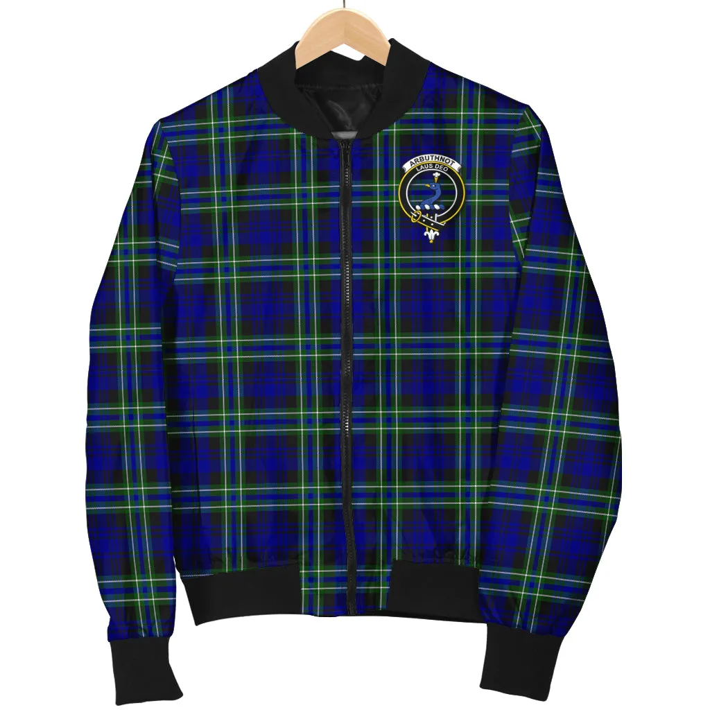 Arbuthnot Modern Tartan Bomber Jacket with Family Crest