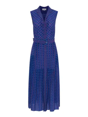 Arya B Dress in Polka Indigo