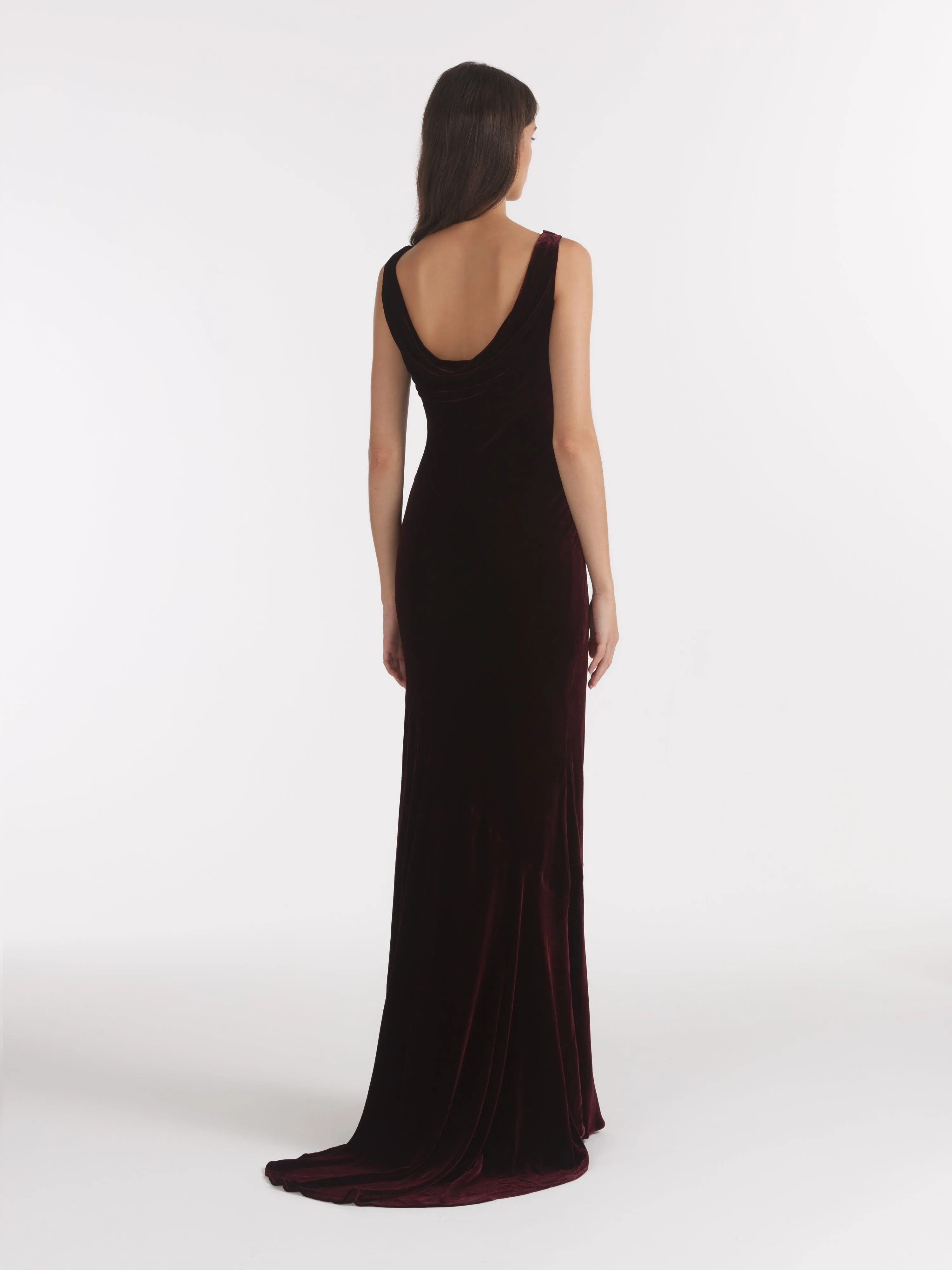 Asher Long Dress in Burgundy