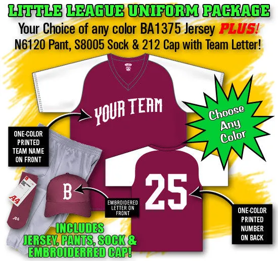 Athletic Knit Little League Softball Uniform Package