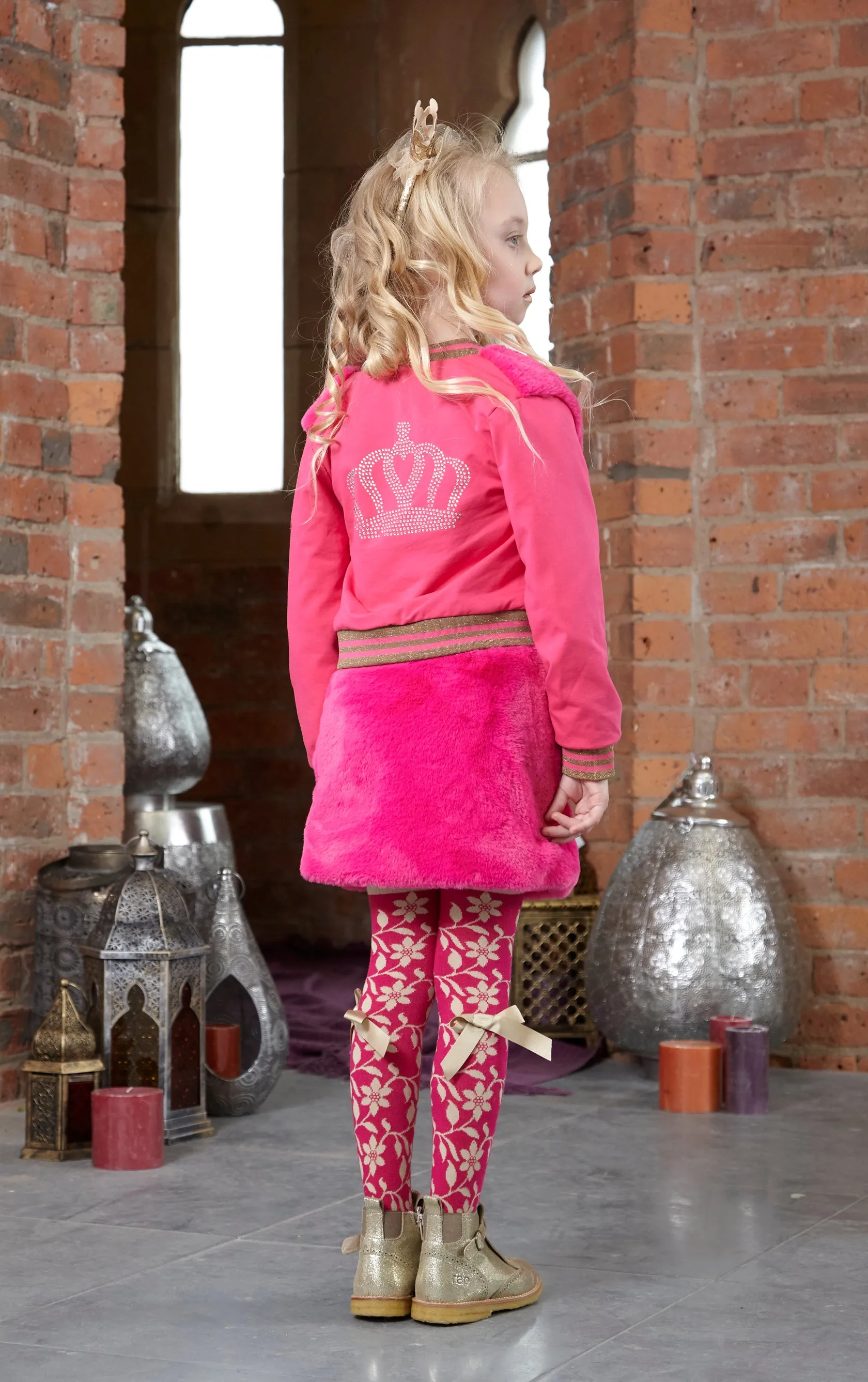 AW18 A*Dee Girls Jill Pink Princess Bomber Jacket