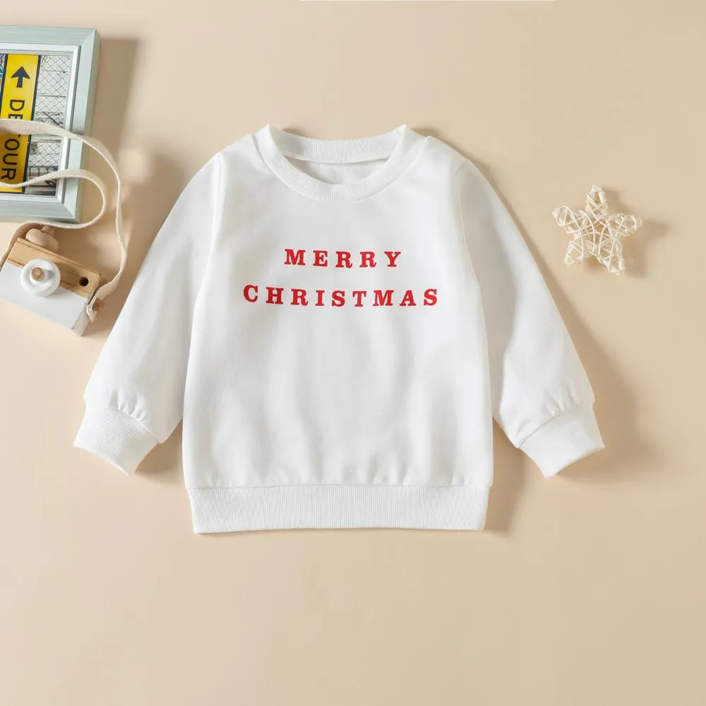 Baby Girl Christmas Letter Top   Pit Strip Flared Pants Set Wholesale Girls Clothes