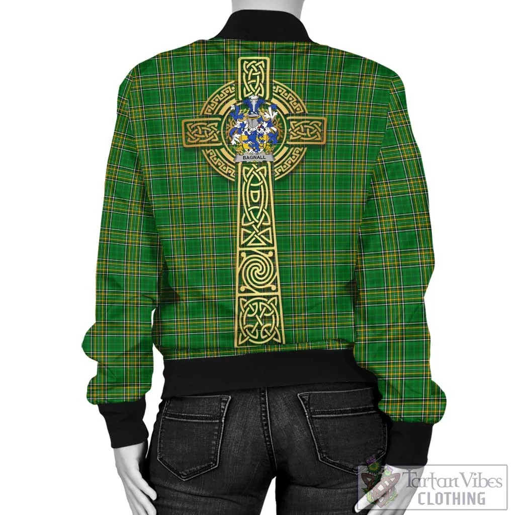 Bagnall Irish Clan Tartan Bomber Jacket with Coat of Arms Celtic Tree of Life Style