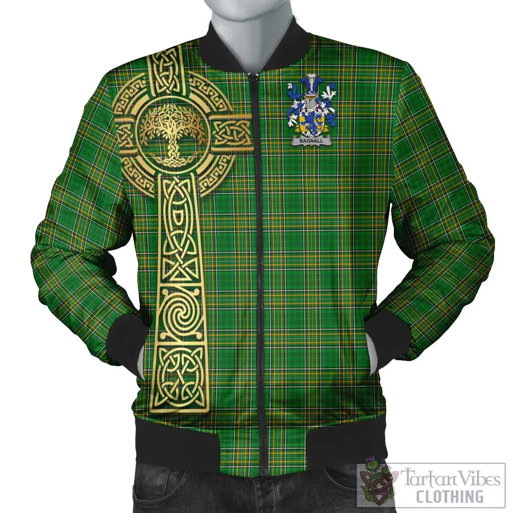 Bagnall Irish Clan Tartan Bomber Jacket with Coat of Arms Celtic Tree of Life Style