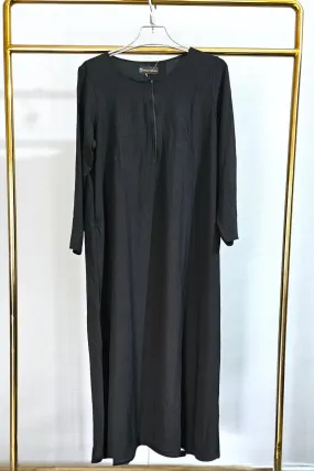 Basic Maxi Abaya/Slip Dress with pockets Black