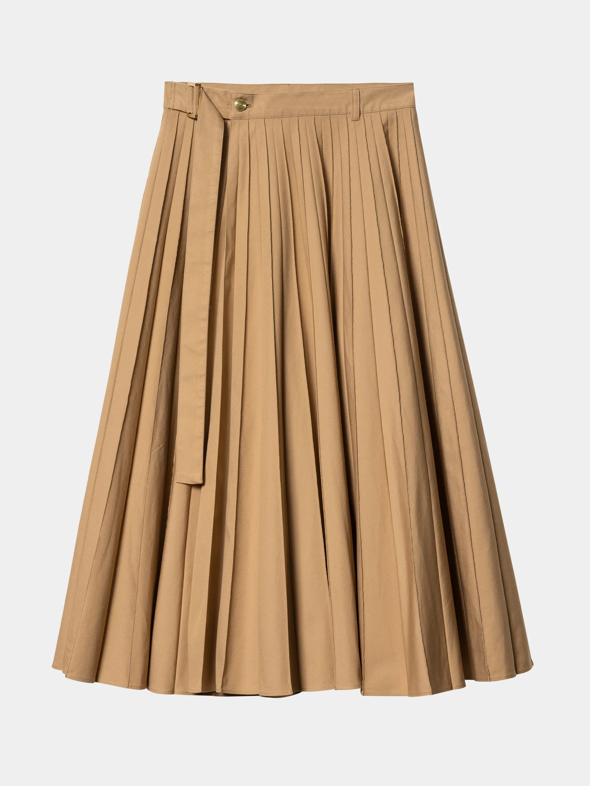 Beige Pleated Skirt