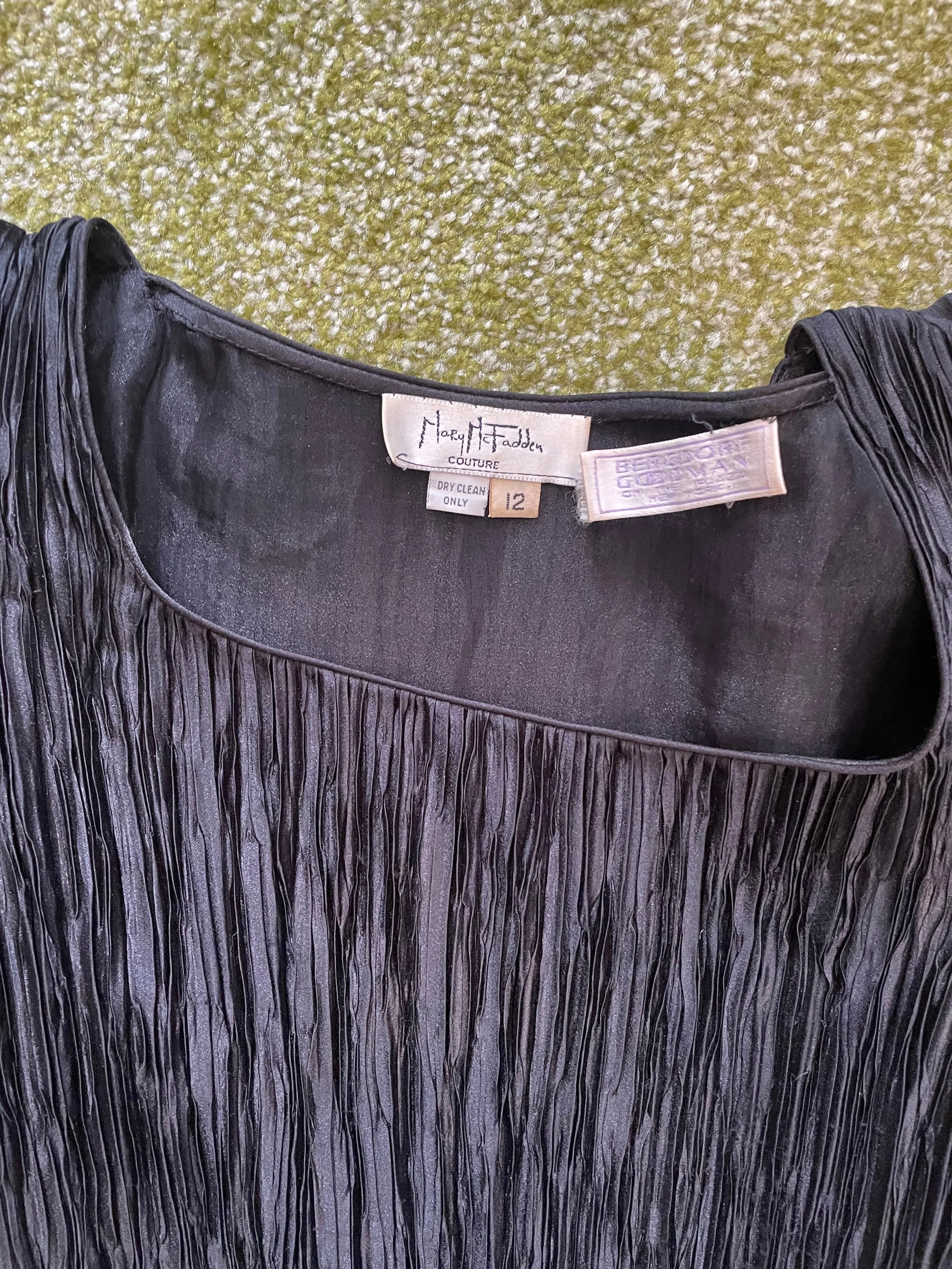 Black Mary McFadden Fortuny Pleat Dress