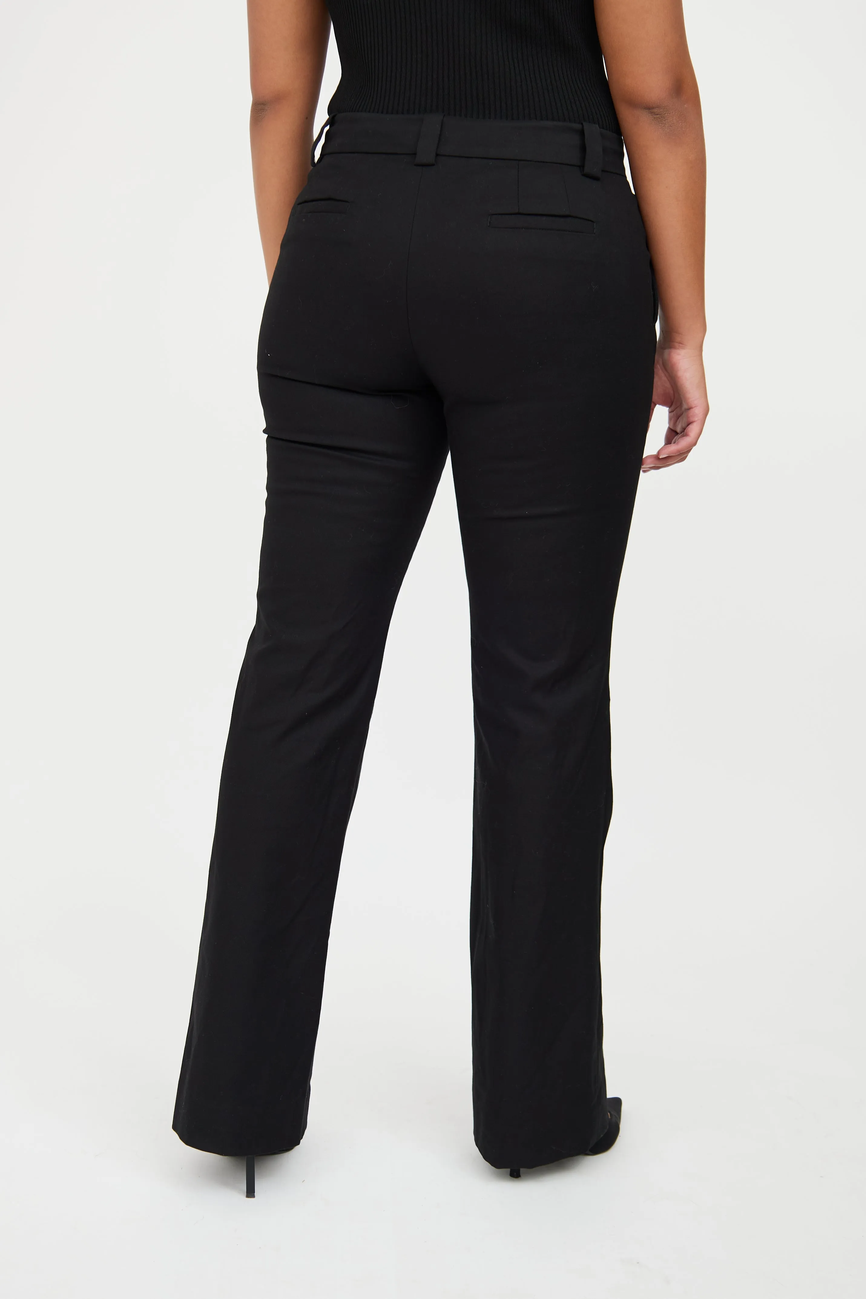 Black Pleated Flared Dress Pant