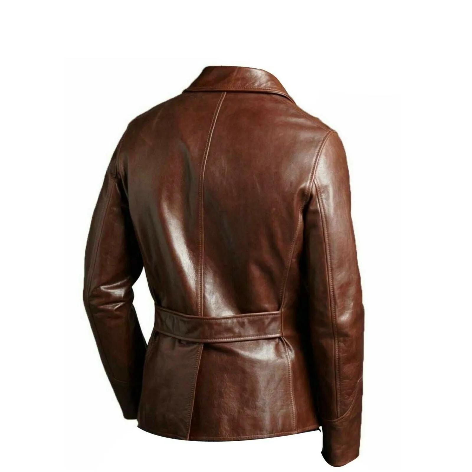 Blazer Coat Biker Brown Motorcycle Bomber Men's Vintage Top Real Leather Jacket