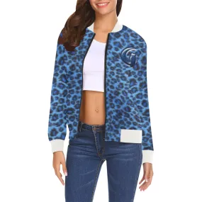 BLUE TIGER SKIN All Over Print Bomber Jacket for Women