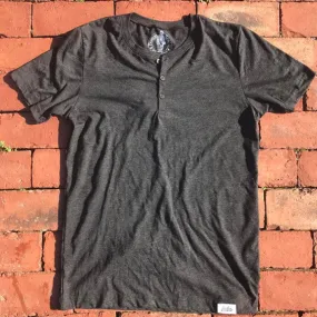 Boston Scally The Short Sleeve Henley - Charcoal