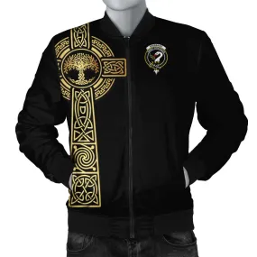 Brisbane Clan Bomber Jacket with Golden Celtic Tree Of Life