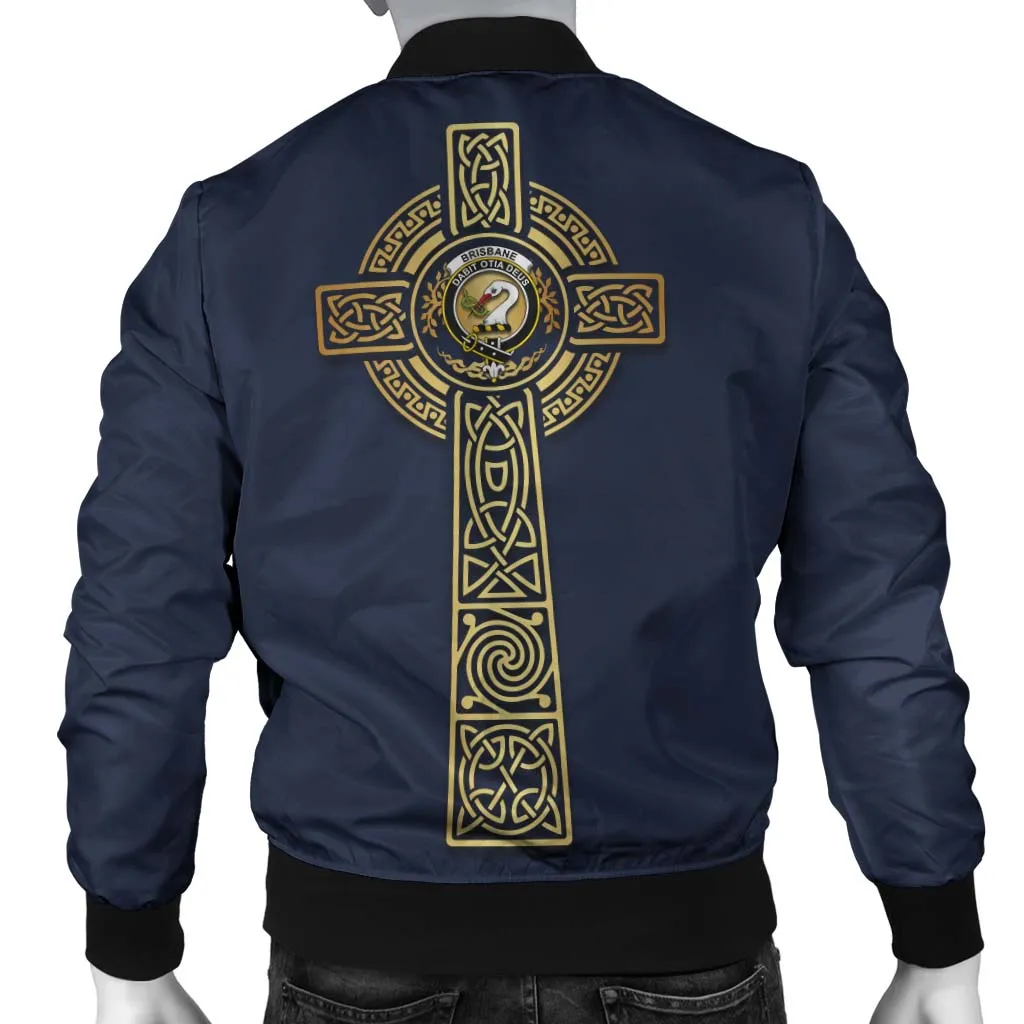 Brisbane Clan Bomber Jacket with Golden Celtic Tree Of Life