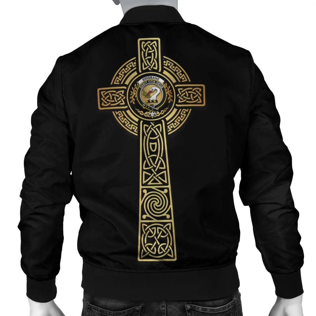 Brisbane Clan Bomber Jacket with Golden Celtic Tree Of Life