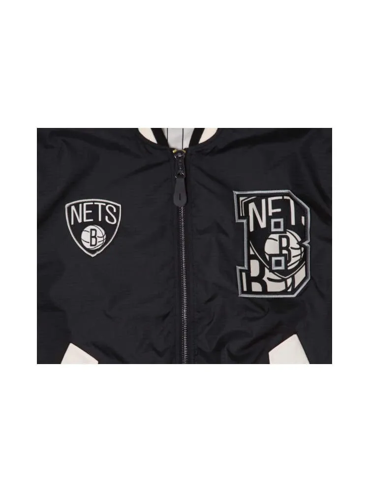 BROOKLYN NETS X ALPHA X NEW ERA L-2B BOMBER JACKET