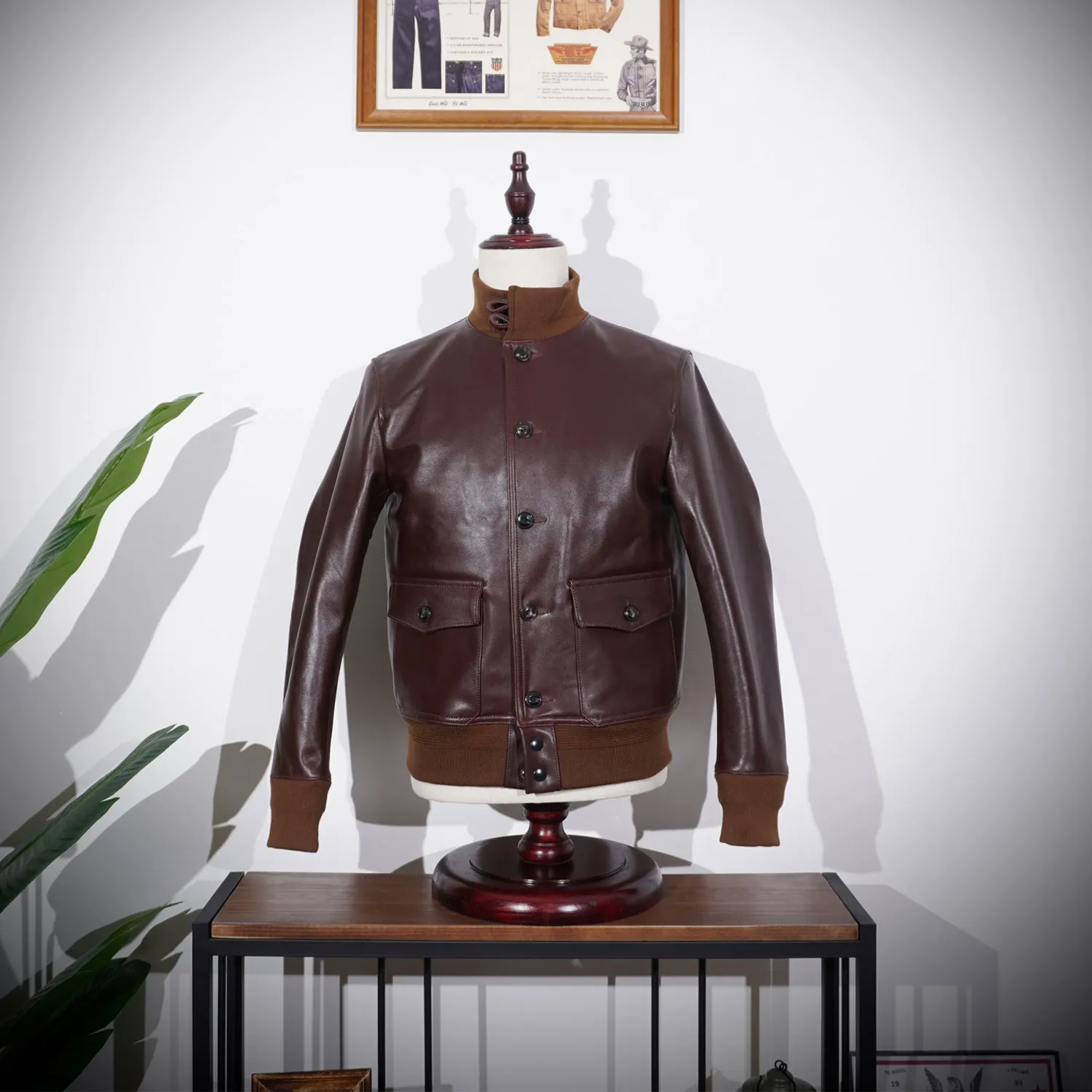 Brown Type A-1 Leather Bomber Jacket