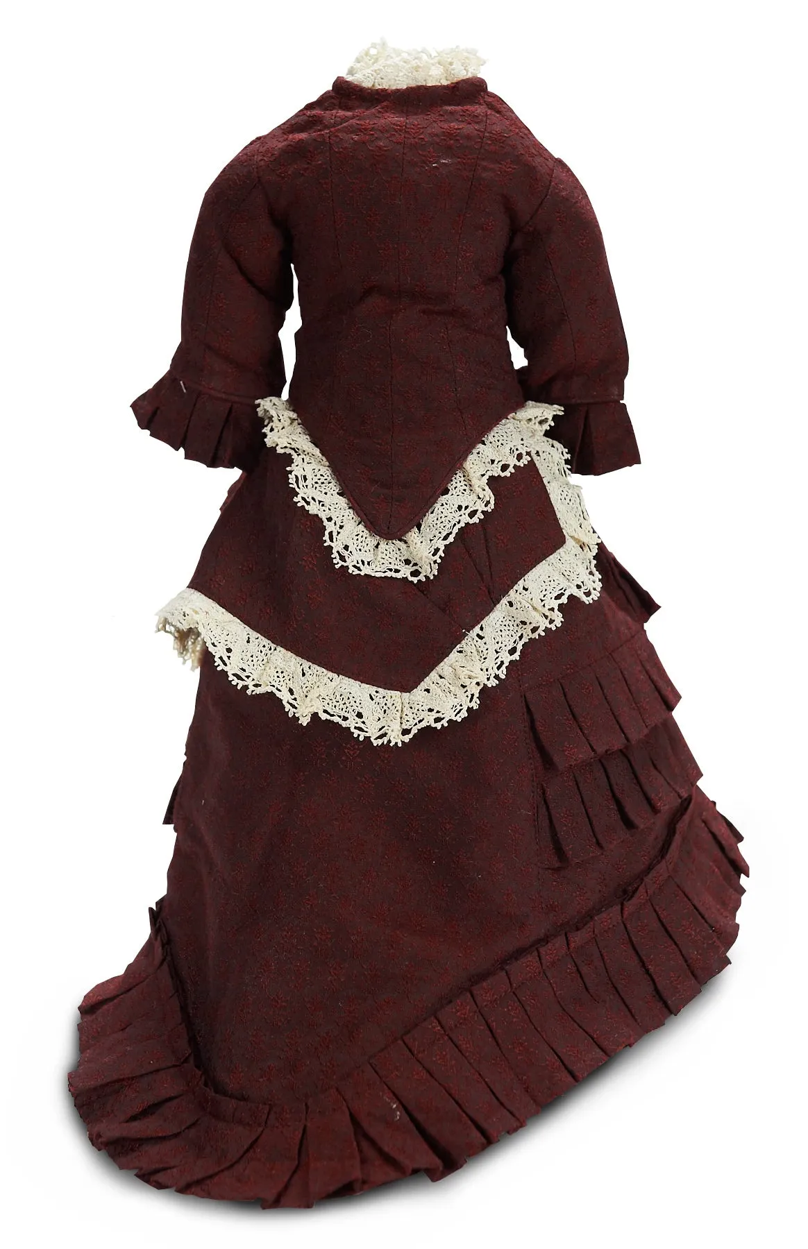 Burgundy Silk Brocade Lady's Ensemble