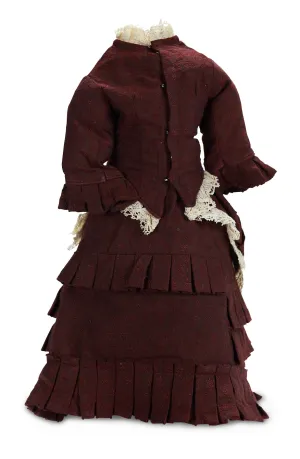 Burgundy Silk Brocade Lady's Ensemble