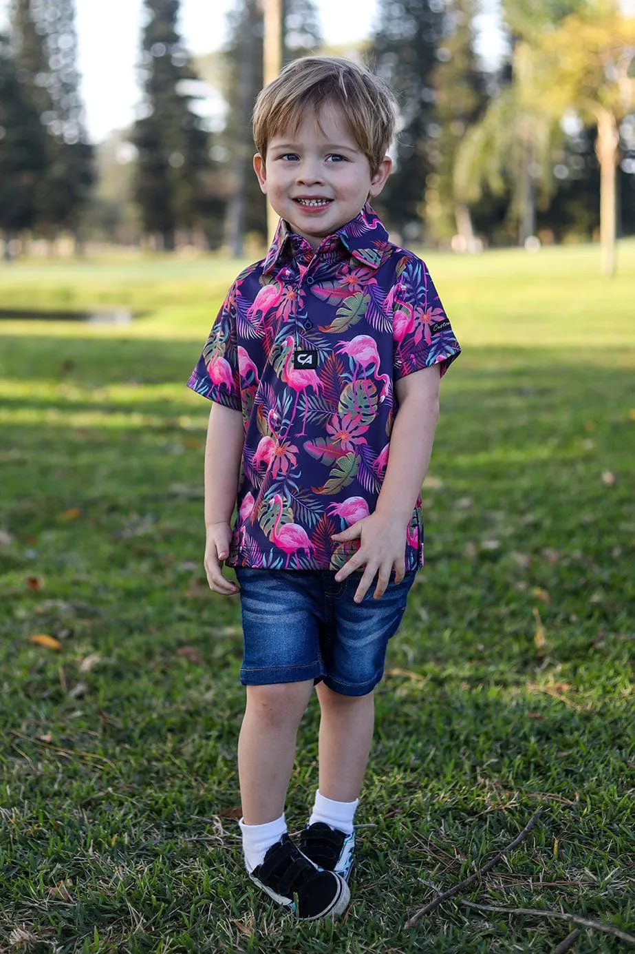 CA JNR Funky Golf Shirt | Vibrant Mingos