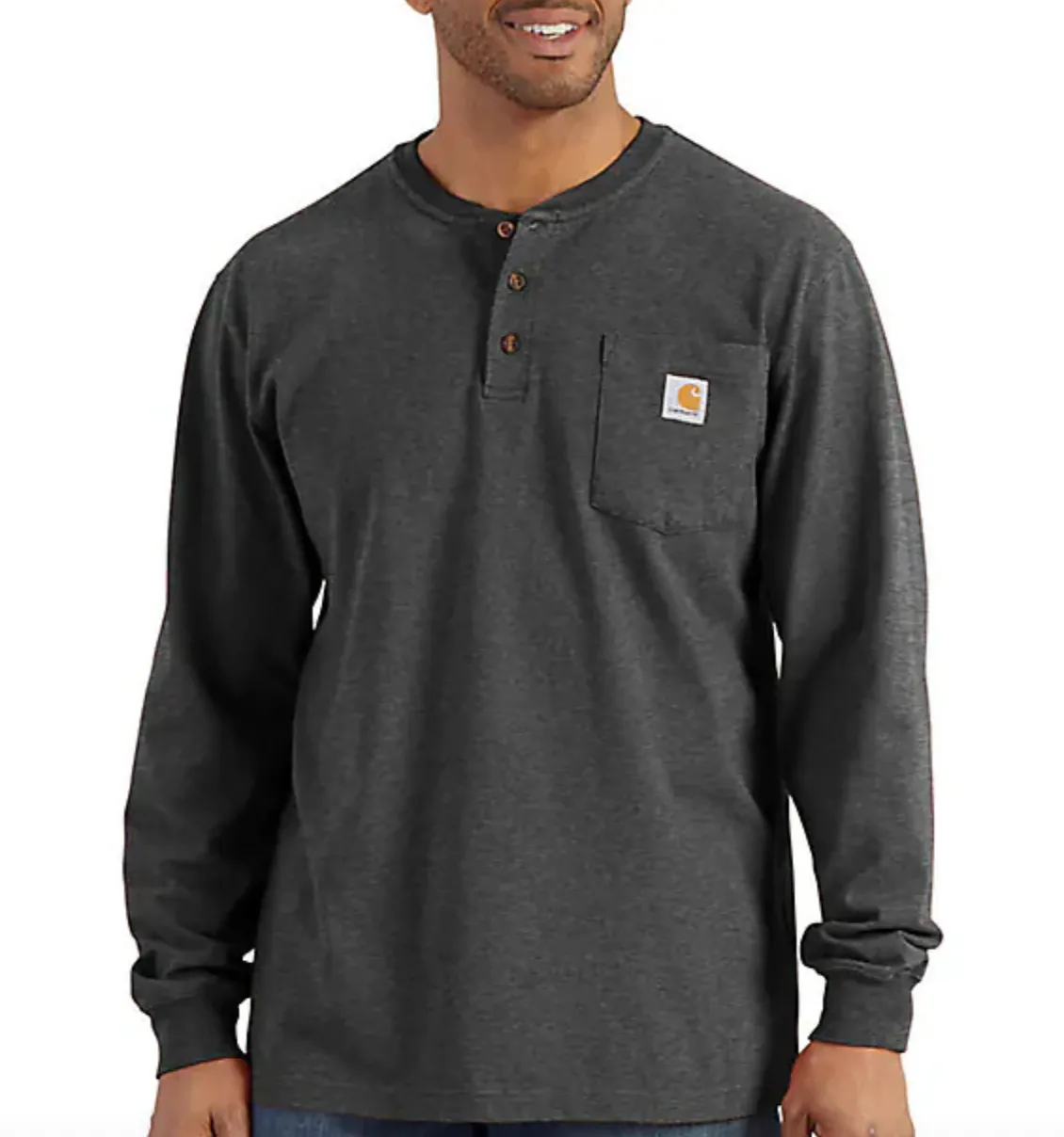 Carhartt K128 Big & Tall Long Sleeve Pocket Henley T-Shirt