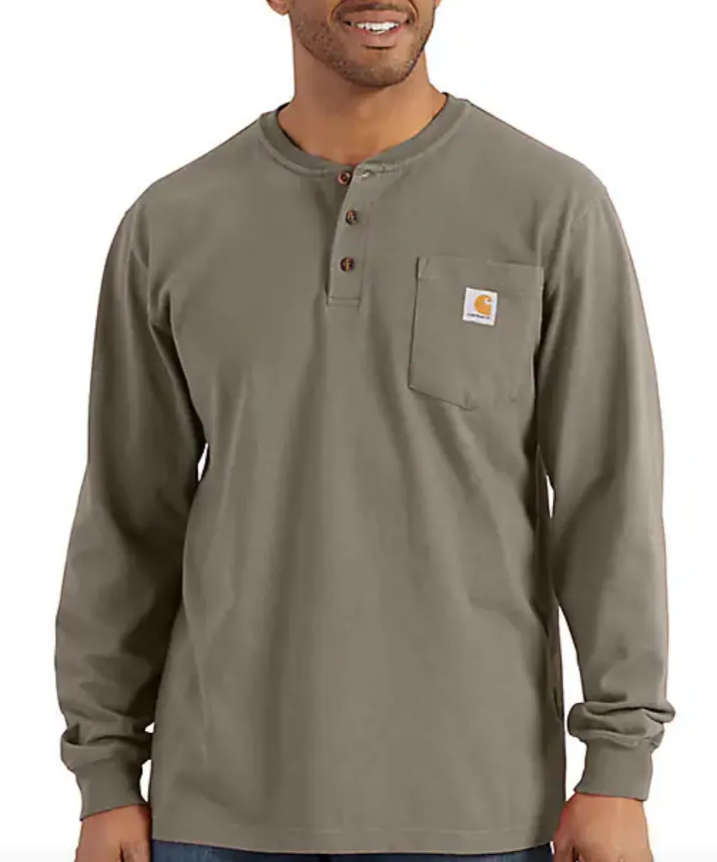 Carhartt K128 Big & Tall Long Sleeve Pocket Henley T-Shirt